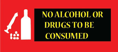 VVWV NO ALCOHOL ALLOWED SIGN STICKER Emergency Sign