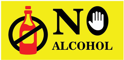 VVWV NO ALCOHOL SIGN STICKER Emergency Sign
