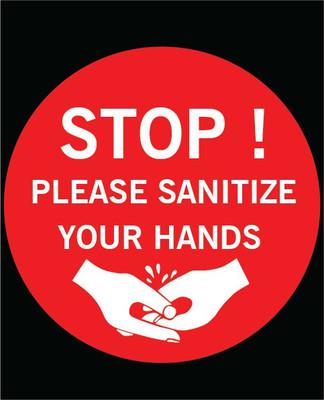 VVWV SANITIZER YOUR HANDS HERE SIGN STICKER Emergency Sign