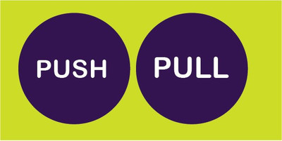 VVWV DON'T PULL PUSH ONLY SIGN STICKER Emergency Sign