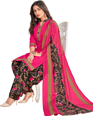 Samah Cotton Blend Floral Print, Printed, Geometric Print Salwar Suit Material