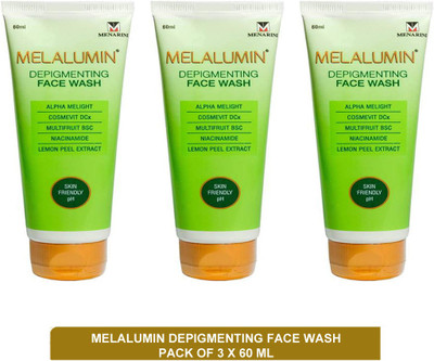 Melalumin Depigmenting  - skin lightening face wash(pack of 3)60ml Face Wash(180 ml)