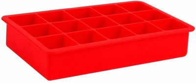 portible Ice Cube Tray Flexible Silicone Create Square Ice Cube Mold Makes 15 Perfect Ice Cubes Ice Cube Maker Multicolor Silicone Ice Cube Tray(Pack of1)