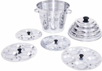 lucky industries Aluminium Idli/Dhokla/Khamand/Momos Maker(1 Pot, 1 Lid, 4 Idli Plates, 2 Dhokla Plates) Standard Idli Maker  (4 Plates , 16 Idlis )