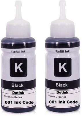 Refill Ink for Epson 001 Dye Ink Compatible for Epson L4150, L4160, L6160, L6170 & L6190 Inkjet Printer (2*70 ml) Black - Twin Pack Ink Bottle