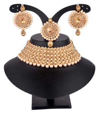 Padmavati Bangles Alloy Gold-plated Gold Jewellery Set(Pack of 1)