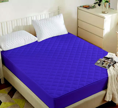 TUNDWAL'S Fitted Single Size Breathable, Stretchable, Waterproof Mattress Cover(Blue)