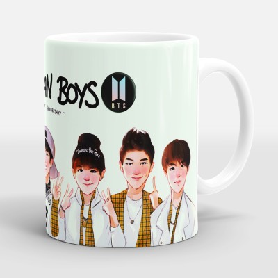 Sublikraft Bangstan Boys Printed Ceramic Coffee Mug(330 ml)