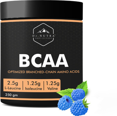 Dr.Nutra BCAA 2:1:1 5000 Optimized Branched Chain Amino Acid-(250Gm, Blue Raspberry Flavor) BCAA(250, Blue Raspberry)