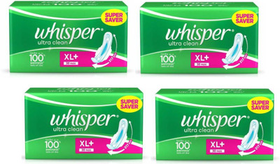 Whisper Ultra Clean Plus Sanitary Pad (Pack of ( 30+30+30+30 ) Sanitary Pad Sanitary Pad(Pack of 120)