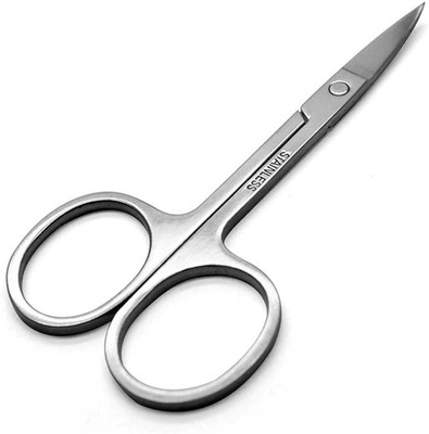 MYYNTI Stainless Steel Small Nail Eyebrow Nose Hair Scissors Cut Manicure Facial Trimming Tweezer Makeup Beauty Tool (Pack_of_1) Scissors(Set of 1, Silver)