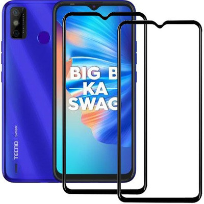 HOBBYTRONICS Edge To Edge Tempered Glass for TECNO SPARK 6 GO(Pack of 2)