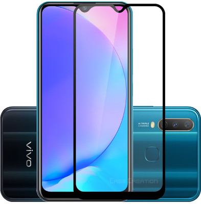 CASE CREATION Edge To Edge Tempered Glass for Vivo Y12 (2020) Screen Protector(Pack of 1)