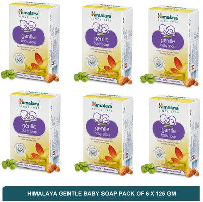 HIMALAYA gentle baby soap - best soap for newborn baby(pack of 6)125g(6 x 125 g)