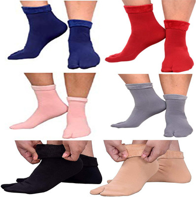 HF LUMEN Multi-Color Warm Fleece Stretchy Elastic Feather Woolen Winter Velvet Socks With Thumb For Women Mid-Calf/Crew(Pack of 6)
