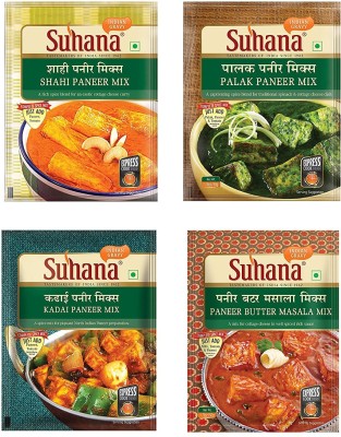 SUHANA Veg Combo - Paneer Butter 50g x 2, Shahi Paneer 50g x 2, Palak Paneer 50g x 2, Kadai Paneer 50g x 2(4 x 100 g)