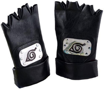 Maxxlite Anime Naruto Konoha Hatake Kakashi PU Leather Gloves (Black) Gym & Fitness Gloves(Black)