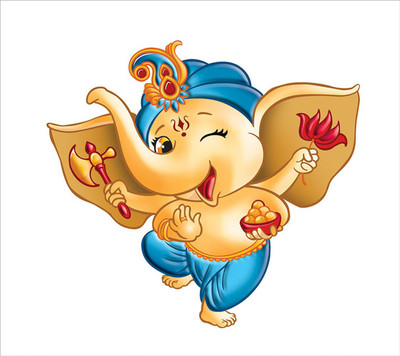 Printart 1 cm Ganesha wall sticker Non-Reusable Sticker(Pack of 1)