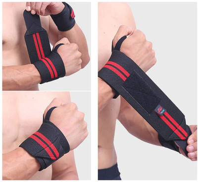 MEKKOKART Wrist Support Band With Thumb Loop Strap (Red) Wrist Support(Red)