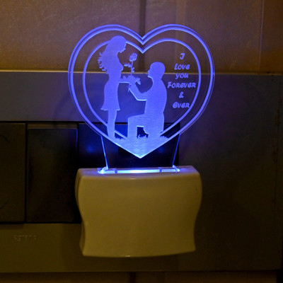 Somil 3D Illusion Effect Pair Of Couple Multi Colour LED Night Lamp Night Lamp(10 cm, Multicolor)