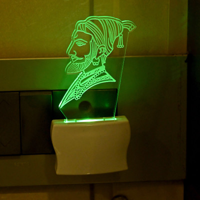 AFAST 3D Illusion Effect Chhatrapati shivaji Maharaj Multi Colour LED Night Lamp Night Lamp(10 cm, Multicolor)