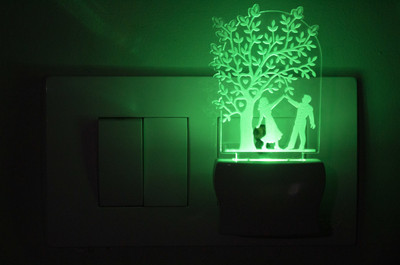 AFAST 3D Illusion Dancing Under Tree Couple LED Night Lamp Night Lamp(10 cm, White)