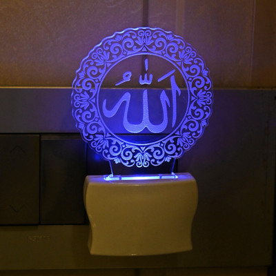 AFAST 3D Illusion Allha Center In Design Multi Color LED Night Lamp Night Lamp(10 cm, Multicolor)