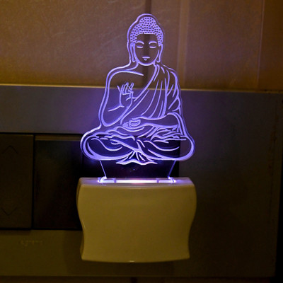 AFAST 3D Illusion Budh Bagwan Dhyanam Multi Colour LED Night Lamp Night Lamp(10 cm, Multicolor)