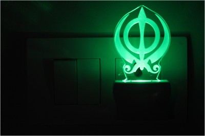 AFAST 3D Illusion Symbol ofSikh Khanda LED Night Lamp Night Lamp(10 cm, White)