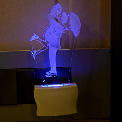 AFAST 3D Illusion The Cute Couple Multi Colour LED Night Lamp Night Lamp(10 cm, White)
