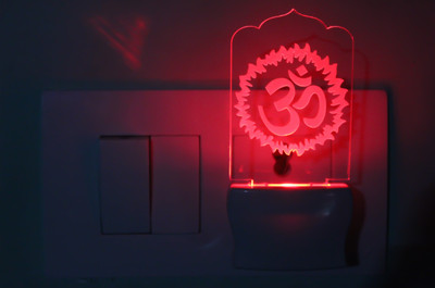 AFAST 3D Illusion Symbol Of Holy OM LED Night Lamp Night Lamp(10 cm, White)