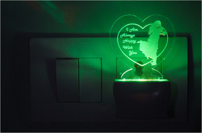 Somil 3D Illusion Effect Happy Couple LED Night Lamp Night Lamp(10 cm, Multicolor)
