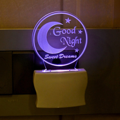 AFAST 3D Illusion Sweet Good Night Multi Colour LED Night Lamp Night Lamp(10 cm, White)