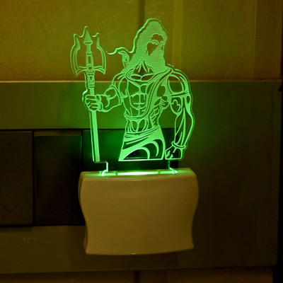 AFAST 3D Illusion Effect Angry Shiv ji Multi Colour LED Night Lamp Night Lamp(10 cm, Multicolor)