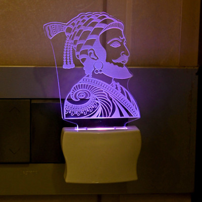 AFAST 3D Illusion Effect Chatrapati shivaji Maharaj Multi Colour LED Night Lamp Night Lamp(10 cm, Multicolor)