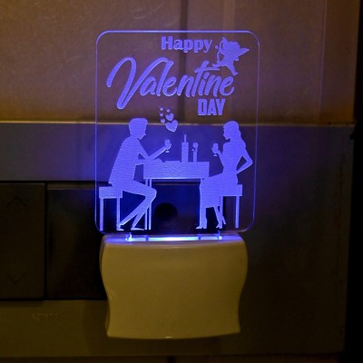 AFAST 3D Illusion Effect Happy Valentine Day Multi Colour LED Night Lamp Night Lamp(10 cm, Multicolor)