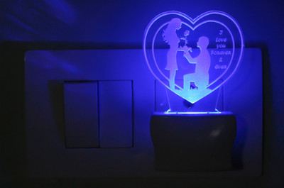 AFAST 3D Illusion Purposing Couple LED Night Lamp Night Lamp(10 cm, White)
