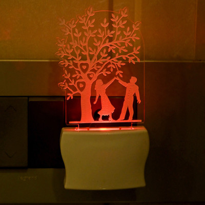 AFAST 3D Illusion Effect Dancing Couple Multi Colour LED Night Lamp Night Lamp(10 cm, Multicolor)