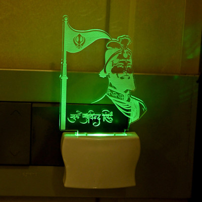 AFAST 3D Illusion Effect The Guru Govind Singh Multi Colour LED Night Lamp Night Lamp(10 cm, Multicolor)