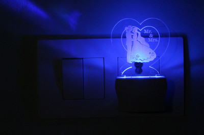 AFAST 3D Illusion Couple LED Night Lamp Night Lamp(10 cm, White)