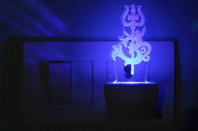 AFAST 3D Illusion Symbol Of OM With Holy Trident LED Night Lamp Night Lamp(10 cm, White)