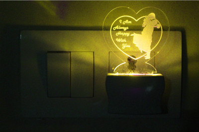 AFAST 3D Illusion Happy Couple Dancing LED Night Lamp Night Lamp(10 cm, White)