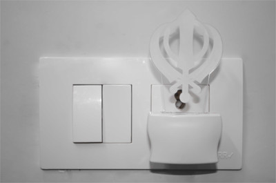 AFAST 3D Illusion Sikh Khanda LED Night Lamp Night Lamp(10 cm, White)