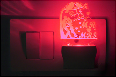AFAST 3D Illusion Kissing Under Tree Couple LED Night Lamp Night Lamp(10 cm, White)