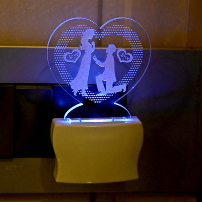 AFAST 3D Illusion Effect The Loving Couple Multi Colour LED Night Lamp Night Lamp(10 cm, Multicolor)