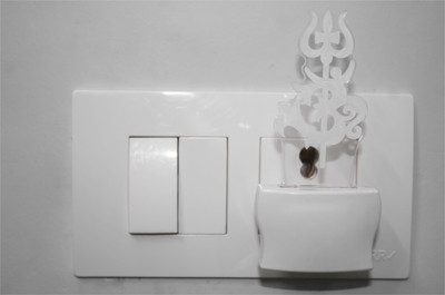 AFAST 3D Illusion Symbol Of Hindu God OM With Holy Trident LED Night Lamp Night Lamp(10 cm, White)