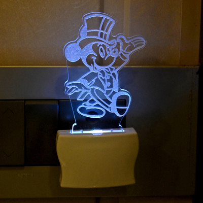 AFAST 3D Illusion Mickey Mouse Multi Colour LED Night Lamp Night Lamp(10 cm, White)