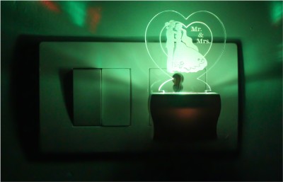 AFAST 3D Illusion Mr & Mrs Dancing Couple LED Night Lamp Night Lamp(10 cm, White)