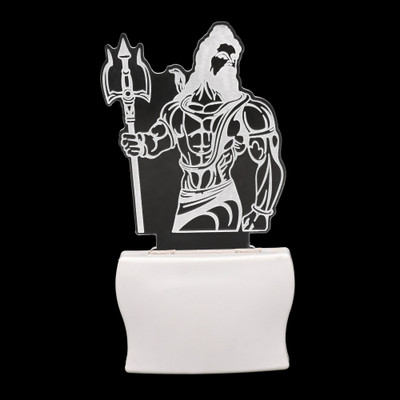AFAST 3D Illusion Angry Shiv ji Multi Colour LED Night Lamp Night Lamp(10 cm, Multicolor)
