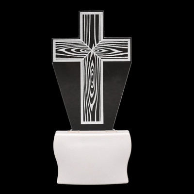 Somil 3D Illusion Effect The Cross Multi Colour LED Night Lamp Night Lamp(10 cm, Multicolor)